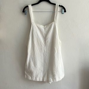 Zara | White Cotton Overall Shorts